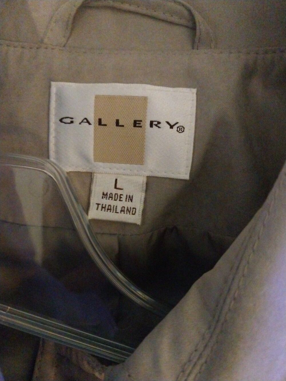 Gallery Womens Size 2X Beige Belted Trench Coat Rain Jacket Hooded Plus - Picture 4 of 15